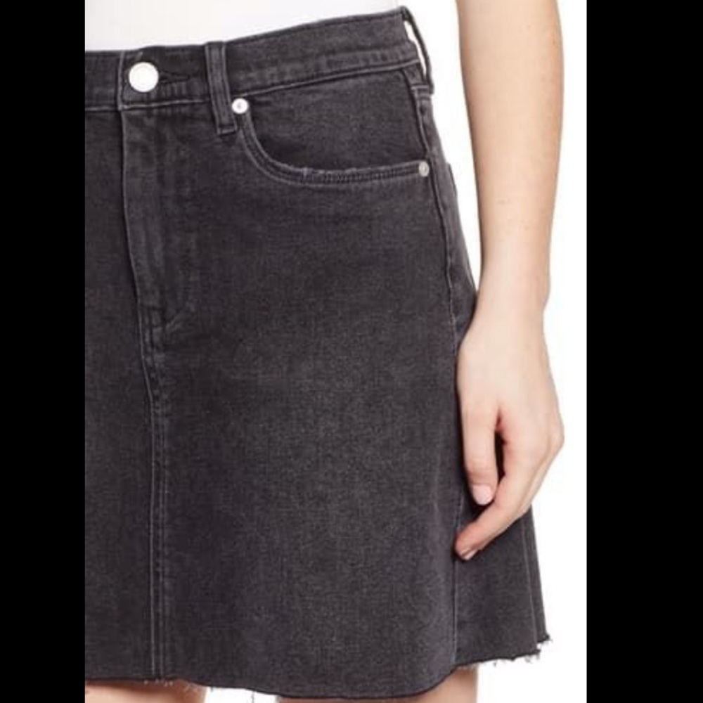 BlankNYC Black Denim Raw Hem Skirt